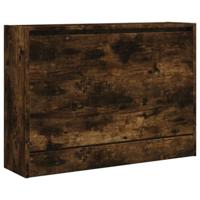 Schoenenkast 80x21x57 cm bewerkt hout gerookt eikenkleurig - thumbnail
