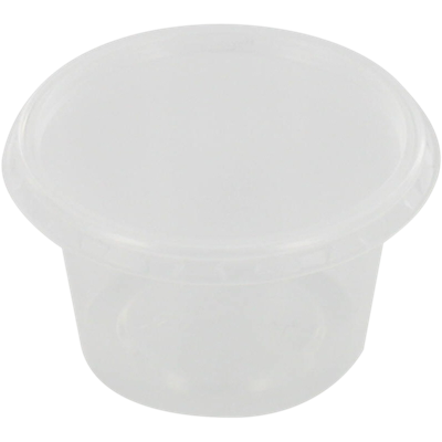 Bak | PP | 50ml | Ø72mm | incl. Deksel | kunststof cup | 24mm | transparant | 500 stuks