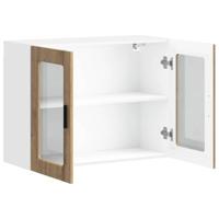 Keukenbovenkast met glazen deur Porto artisanaal eikenkleur - thumbnail