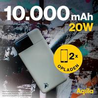 Aqiila Powerbird B10M Powerbank 10000 mAh LiPo USB-A, USB-C Mosgroen - thumbnail