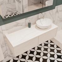Mondiaz Lush Barco badmeubel underlayment 120 cm 2 lades mdf 1 waskom rechts 1 kraangat - thumbnail