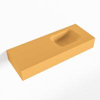 MONDIAZ LEX Ocher vrijhangende solid surface wastafel 80cm. Positie wasbak rechts - thumbnail
