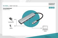 Digitus DA-70246 USB 3.1 Gen 1-hub 4 poorten Met aluminium behuizing Donkergrijs - thumbnail