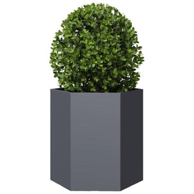 VidaXL Plantenbakken 2 st zeshoek 46x40x45 cm staal antracietkleurig VidaXL Plantenbakken 2 st zeshoek 46x40x45 cm staal antracietkleurig