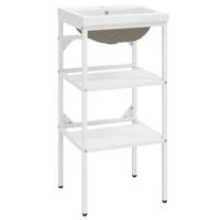 Wastafelframe met inbouwwastafel ijzer wit - thumbnail