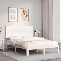 Bedframe zonder matras massief grenenhout wit 120x200 cm - thumbnail
