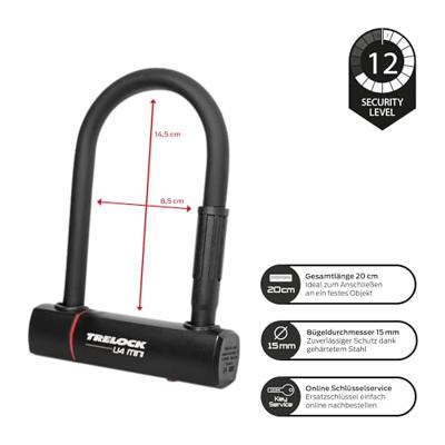 Trelock u4 mini 83-152 beugelslot zwart Trelock u4 mini 83-152 beugelslot zwart