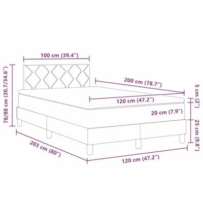 Boxspringbed met matras en LED fluweel donkergrijs 120x200 cm