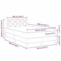 Boxspringbed met matras en LED fluweel donkergrijs 120x200 cm - thumbnail