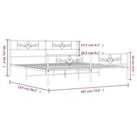 Bedframe met hoofd- en voeteneinde metaal zwart 183x213 cm - thumbnail