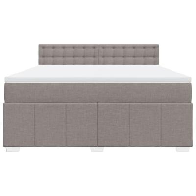 Boxspring met matras stof taupe 180x200 cm