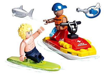 Sluban Jetski and Shark bouwstenen set