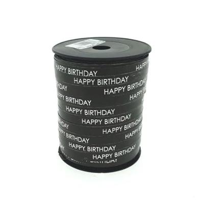 Krullint Paperlook 10mm x 250 meter kleur 02 zwart happy birthday