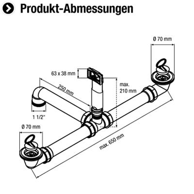 Cornat Sifon + Overloop Spoelbak 6/4 (418) - T354504R