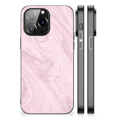 iPhone 14 Pro Max Marmeren Print Telefoonhoesje Marble Pink - Origineel Cadeau Vriendin