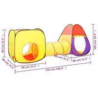 VidaXL Kinderspeeltent met 250 ballen 255x80x100 cm meerkleurig - thumbnail