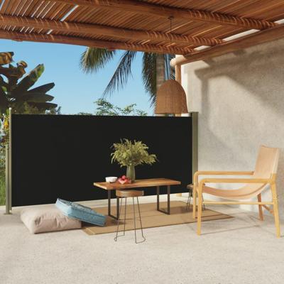 VidaXL Tuinscherm uittrekbaar 140x300 cm zwart VidaXL Tuinscherm uittrekbaar 140x300 cm zwart