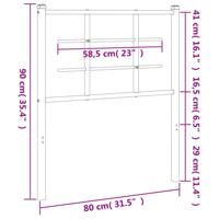 Hoofdbord 75 cm metaal wit - thumbnail