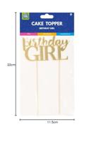 Taart Topper Birthday Girl Gold - thumbnail