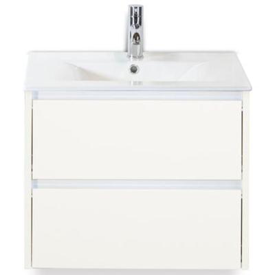 Dante Badmeubelset 60 cm - Wit Hoogglans - Keramische Wastafel Wit Enjoy