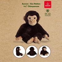 Eco Nation Pluchen knuffel - chimpansee - 24 cm - thumbnail