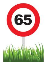 Verkeersbord 65 jaar tuin 36cm - thumbnail