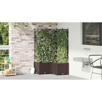 Tuin Bloempot 3 pcs Bruin 80 x 80 x 143 cm Staal - thumbnail
