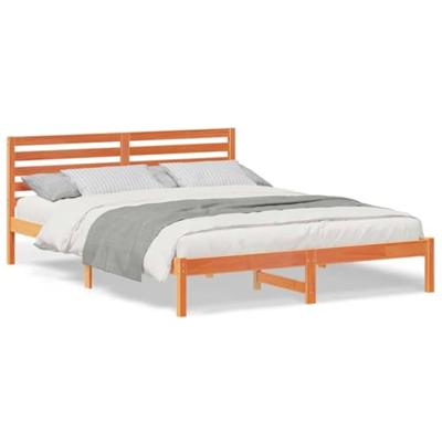 Bedframe Wasbruin 160 x 220 cm Massief grenenhout Bedframe Wasbruin 160 x 220 cm Massief grenenhout