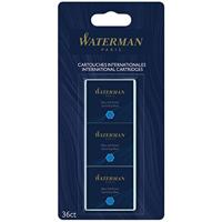 Waterman inktpatronen Standard, blauw (Serenity), blister van 36 stuks - thumbnail