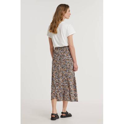 Catwalk Junkie gebloemde midi rok Ocean Flower zwart/blauw/beige