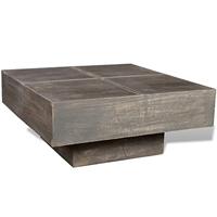 Salontafel vierkant massief mangohout donkerbruin - thumbnail