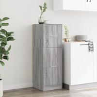 Apothekerskast 40x41x118 cm bewerkt hout grijs sonoma eiken - thumbnail