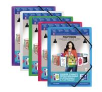 Elastomap Oxford Polyvision A4 met insteektas 3 kleppen PP assorti - thumbnail