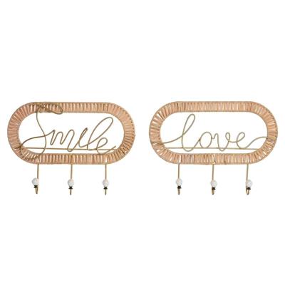 Wandkapstok Home ESPRIT Gouden Natuurlijk Metaal Rotan 40 x 6,4 x 28,6 cm (2 Stuks) Wandkapstok Home ESPRIT Gouden Natuurlijk Metaal Rotan 40 x 6,4 x 28,6 cm (2 Stuks)