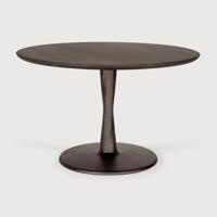 Ethnicraft Ronde Eettafel 'Torsion' Eikenhout, 127cm, kleur Bruin - thumbnail
