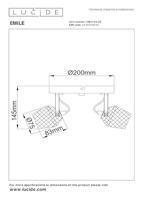Lucide EMILE - Plafondspot - Ø 20 cm - 2xGU10 - Mat Goud / Messing - thumbnail