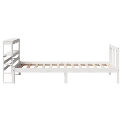 Bedframe zonder matras massief grenenhout wit 75x190 cm