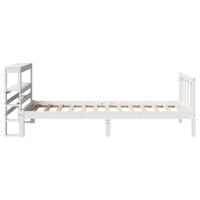 Bedframe zonder matras massief grenenhout wit 75x190 cm - thumbnail