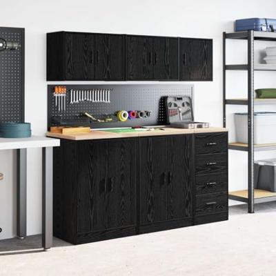 Garagewandkast spaanplaat zwart