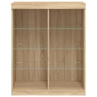 Dressoir met LED-verlichting 81x37x100 cm sonoma eikenkleurig - thumbnail