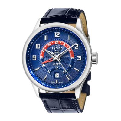 Gevril GV2 Men's Giromondo Blue Dial Blue Calfskin Leather Watch 42302 Gevril GV2 Men's Giromondo Blue Dial Blue Calfskin Leather Watch 42302