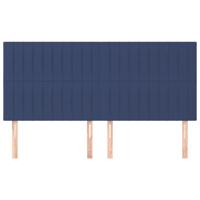 Hoofdborden 4 st 80x5x78/88 cm stof blauw - thumbnail