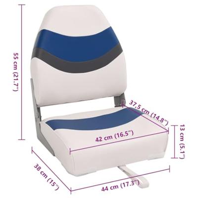 VidaXL Bootstoel met hoge rugleuning inklapbaar 44x38x55 cm