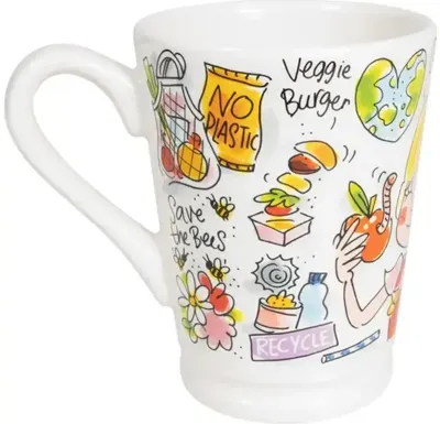 Blond Amsterdam xl mok aardewerk green girl 10x12.5cm multi