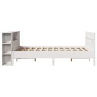 Bed met boekenkast zonder matras grenenhout wit 160x200 cm - thumbnail