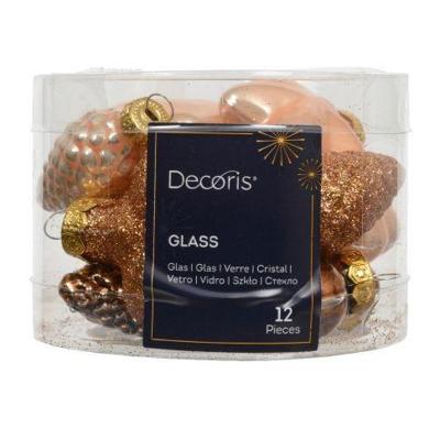 Figuur glas L2b4h4 cm bruin 12 st Decoris - Decoris Figuur glas L2b4h4 cm bruin 12 st Decoris - Decoris