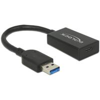 Delock 65698 Converter USB 3.2 Gen 2 Type-A male > USB Type-C female Actief zwart 15cm - thumbnail