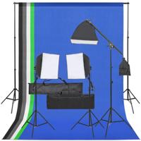 Fotostudioset met verlichtingsset en achtergrond - thumbnail