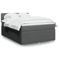 Boxspring met matras stof donkergrijs 140x190 cm - thumbnail