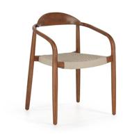 Kave Home Tuin / Eetkamerstoel 'Nina' kleur Beige walnoot - thumbnail